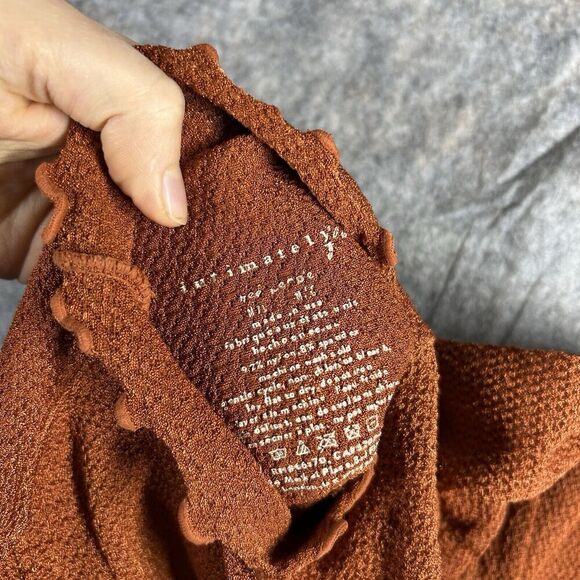 Free People Intimately Bodysuit Women’s M/L Lettuce Trim Burnt Orange Mock - Picture 4 of 7